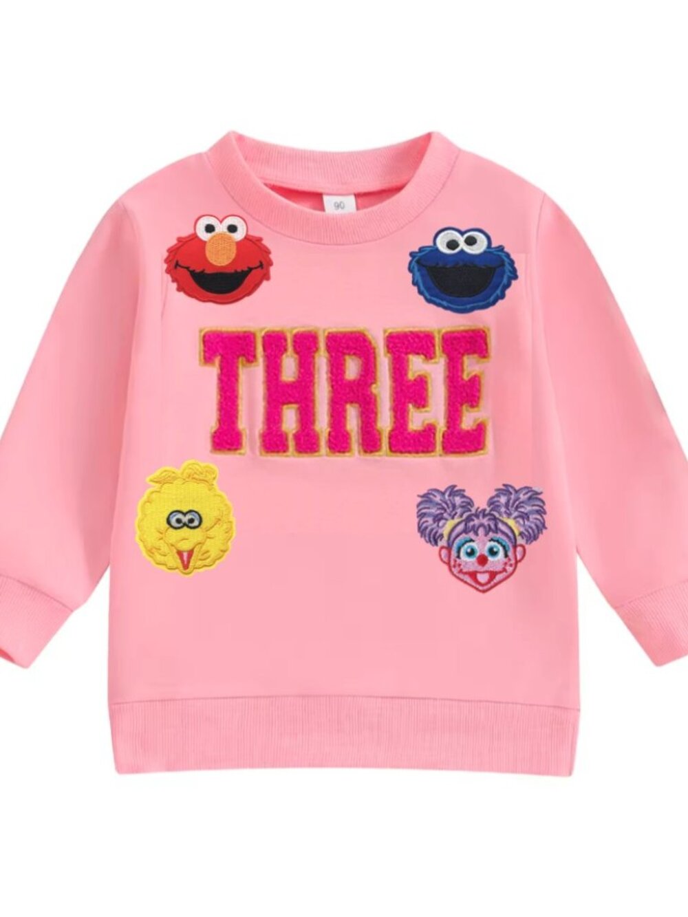 Elmo Sweater Third Birthday Long Sleeve Pullover Top Sesame Street Sweatshirt